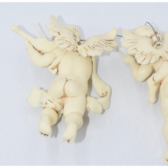 Vintage Fontanini Italy Angel Cherub Hanging Christmas Ornaments Set #4 - Picture 6 of 7